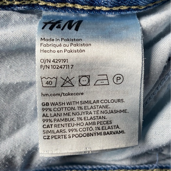 H&M Women’s Light Blue Slim Fit Straight Jeans Size 30 - Picture 8 of 8